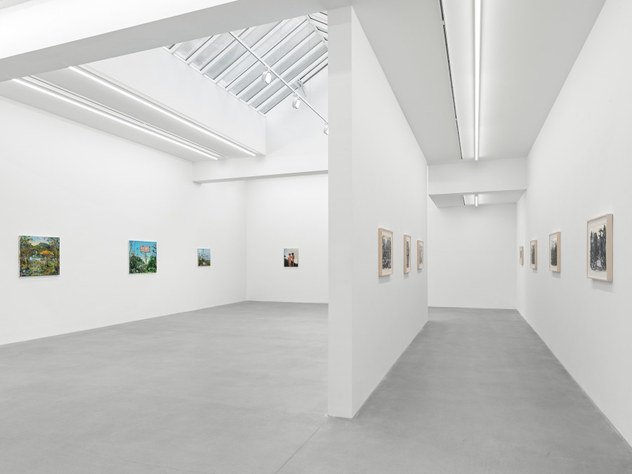 Installation view, Verne Dawson, Fête Galante, Galerie Eva Presenhuber, Zurich, Waldmannstrasse, 2023 © Verne Dawson Courtesy the artist and Galerie Eva Presenhuber, Zurich / New York / Vienna Photo: Stefan Altenburger Photography, Zürich