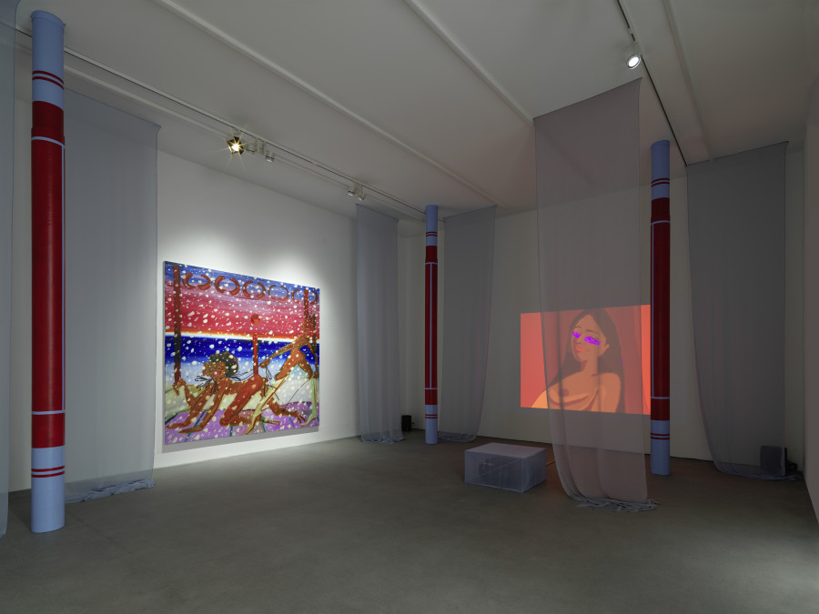 Installation view, Sofia Mitsola, Villa Venus: An Organized Dream, Galerie Eva Presenhuber, Zurich, Waldmannstrasse, 2023. © Sofia Mitsola. Courtesy the artist and Galerie Eva Presenhuber, Zurich / Vienna. Photo: Stefan Altenburger Photography, Zürich