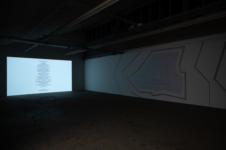 Aida Kidane, A surprising thing happened to me, 2022; Mapping Casa M, 2022. Installation view Kunsthaus Baselland 2022. Photo: Finn Curry