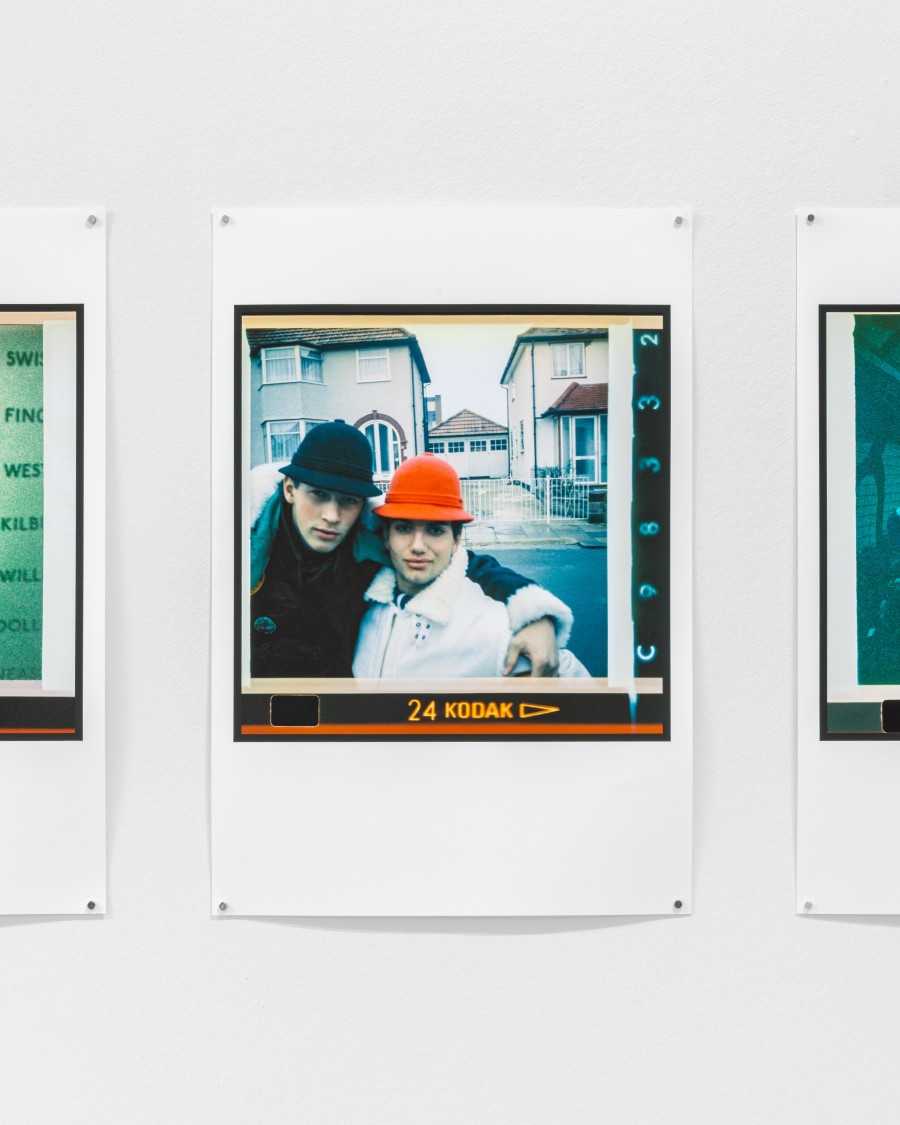 Exhibition view « La déferlante hip hop », Koze, First trip to London (Koze and Nino), 1986, 48,5 x 33 cm, photograph, detail, CALM – Centre d’Art La Meute, Lausanne, Switzerland, 2025 / Photo: Théo Dufloo / Courtesy of the artist.