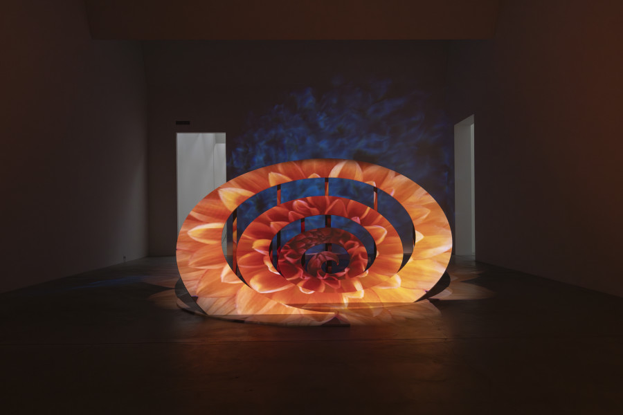 Tony Oursler, evo/devo, 2025, Artwork: evo/devo, 2025. Exhibition view, Tony Oursler, Hoisted from the Pit, Kunst Museum Winterthur, 2025. Photo: Reto Kaufmann