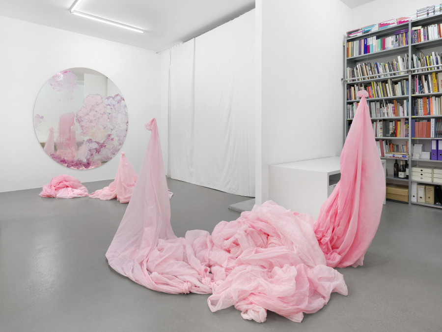 Exhibition view, Karla Black, Galerie Mezzanin, 2025. Photo credit: Annik Wetter