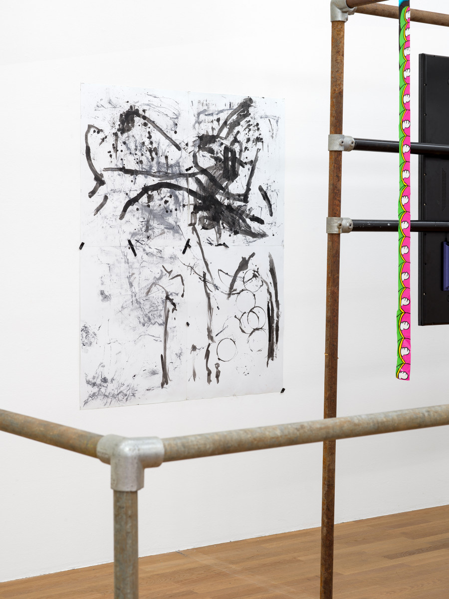 LA Timpa, Chemical Evening (do the dance), 2025, in I Got A New Joint: What I Should’nt Do With The Money, Kunsthalle Winterthur, 2025. Photo: Cedric Mussano. Courtesy of Kunsthalle Winterthur.