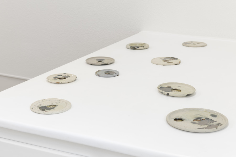 Installation view, THIS CHAPTER BEGINS TWICE, Ève-Gabriel Chabanon, KRONE COURONNE, 2025. Photo credit: Michal Schorro